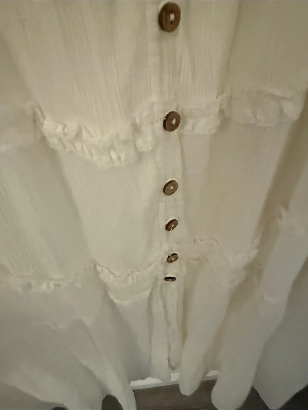 NEW Free People Boho White Button-Front Maxi Dress M